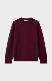 Men's Round Neck Cashmere Jumper In Burgundy