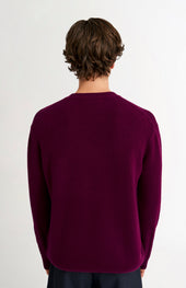 Men's Round Neck Cashmere Jumper In Burgundy