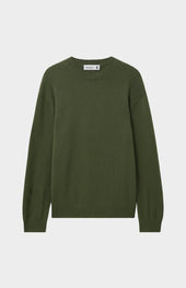 Men's Round Neck Cashmere Jumper In Evergreen