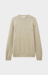 Men's Round Neck Cashmere Jumper In Oatmeal