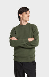 Men's Round Neck Cashmere Jumper In Evergreen