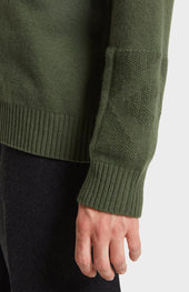 Men's Round Neck Cashmere Jumper In Evergreen