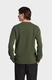 Men's Round Neck Cashmere Jumper In Evergreen