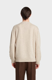 Men's Round Neck Cashmere Jumper In Oatmeal