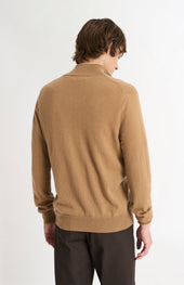 Men's Classic Qtr Zip Cashmere Jumper In Camel