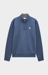 Men's Qtr Zip Track Jumper In Bering Sea Blue