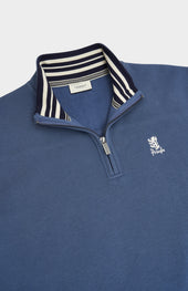 Men's Qtr Zip Track Jumper In Bering Sea Blue