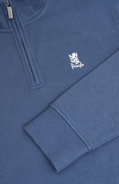 Men's Qtr Zip Track Jumper In Bering Sea Blue