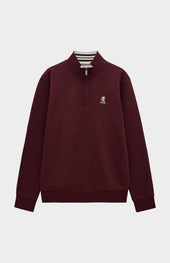 Men's Quarter Zip Track Jacket In Burgundy