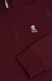 Men's Quarter Zip Track Jacket In Burgundy