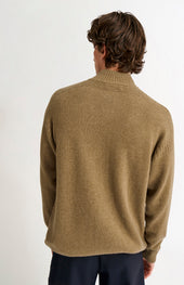 Men's Zip Neck Cashmere Jumper In Natural
