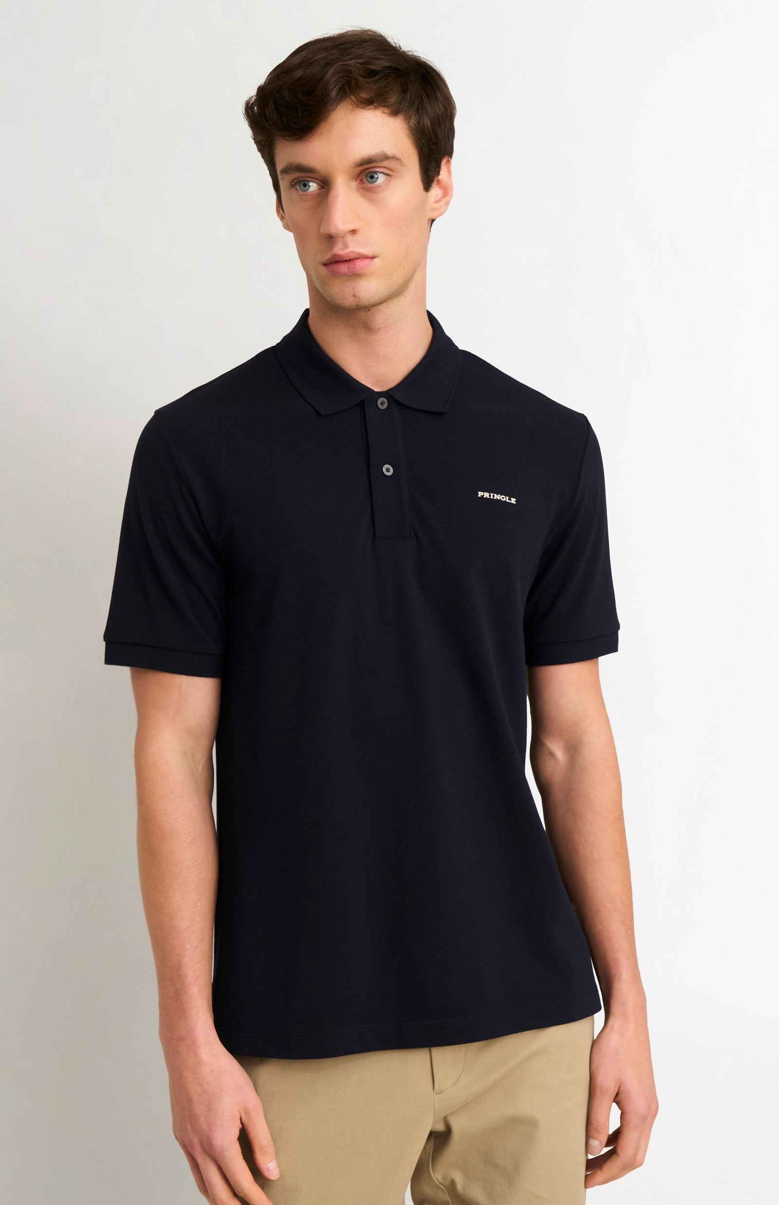 Men's Cotton Modal Pique Polo Shirt In Navy