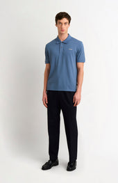 Men's Cotton Modal Pique Polo Shirt In Bering Sea Blue