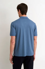 Men's Cotton Modal Pique Polo Shirt In Bering Sea Blue