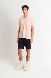 Men's Cotton Modal Pique Polo Shirt In Dusty Pink