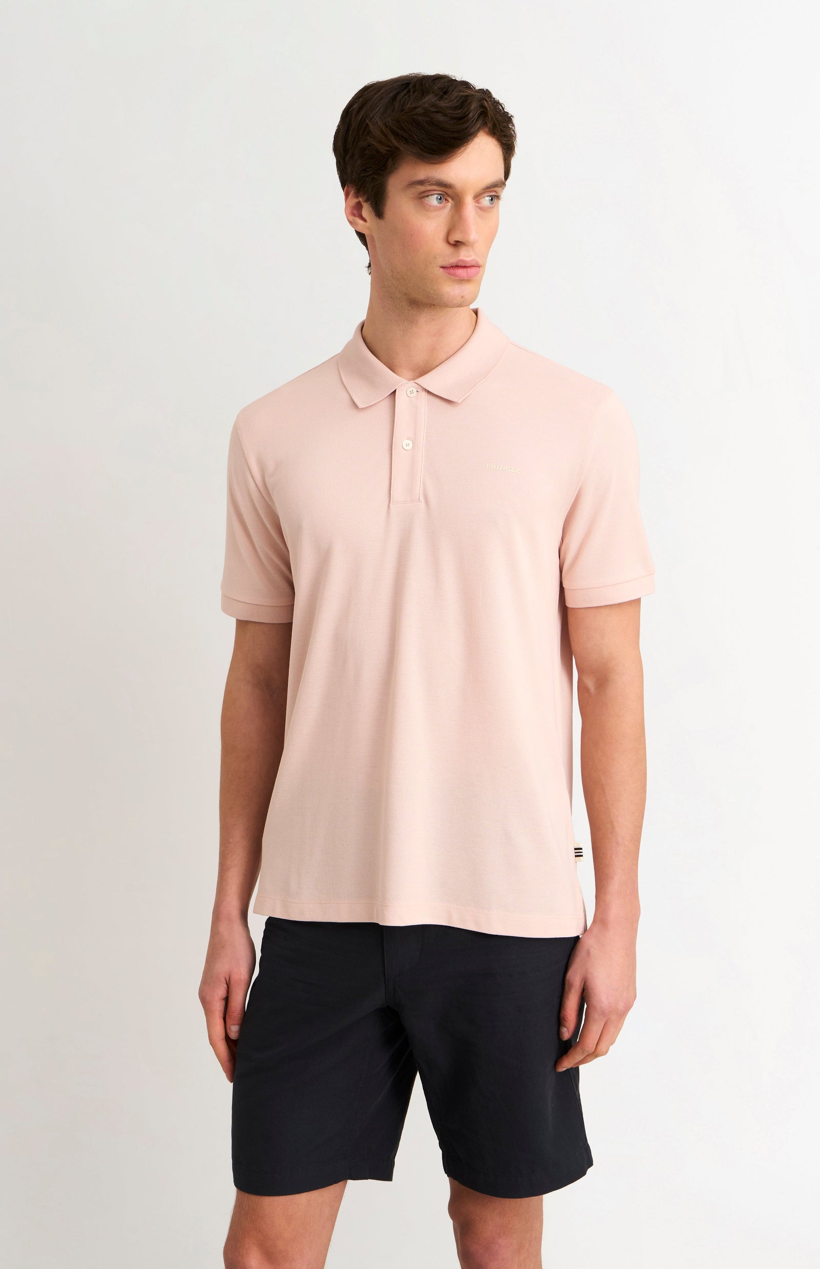 Men's Cotton Modal Pique Polo Shirt In Dusty Pink