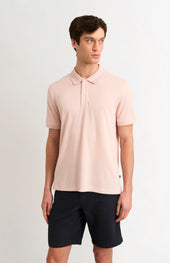 Men's Cotton Modal Pique Polo Shirt In Dusty Pink
