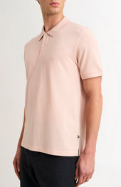 Men's Cotton Modal Pique Polo Shirt In Dusty Pink