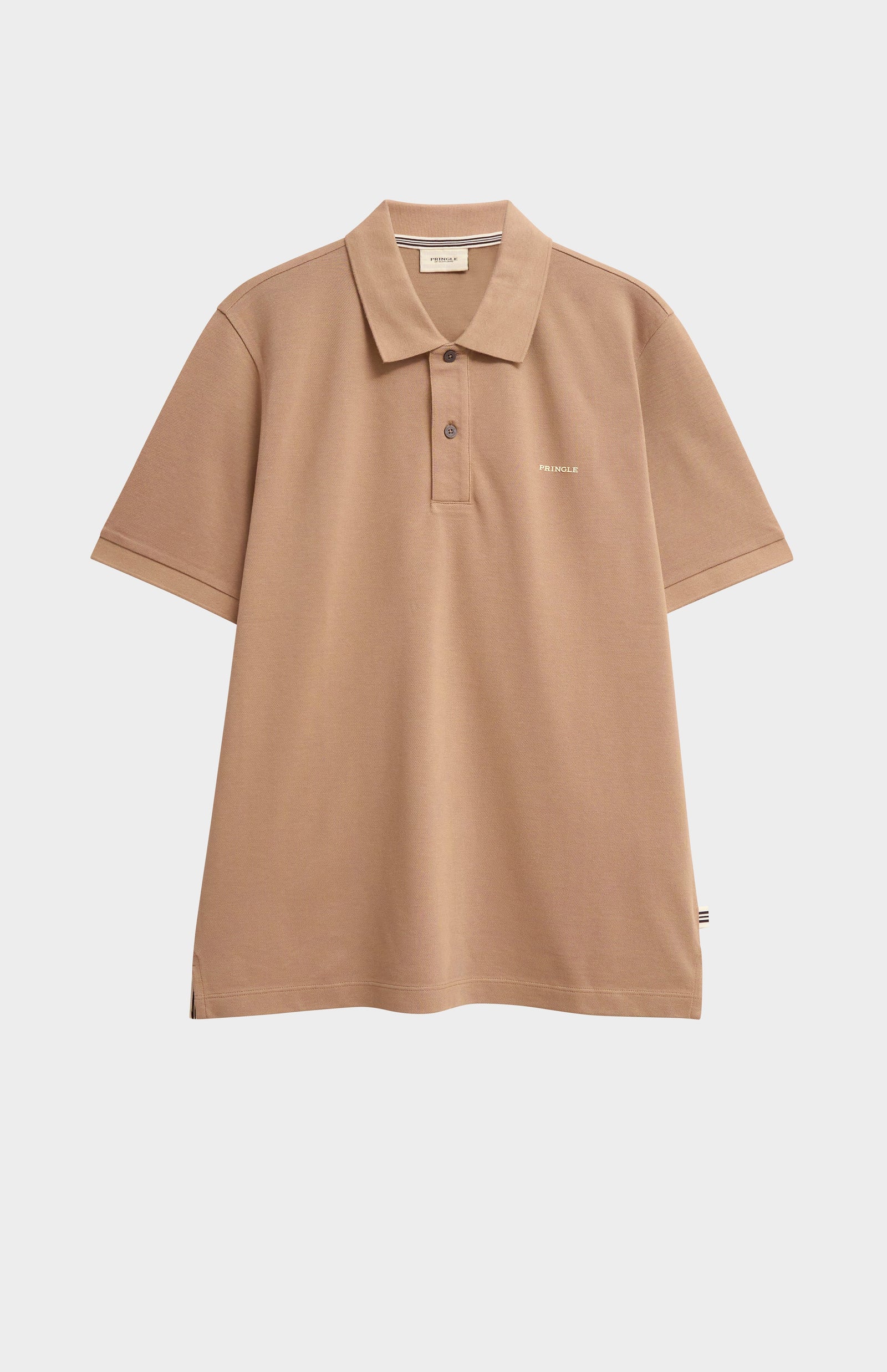 Men's Cotton Modal Pique Polo Shirt In Mushroom