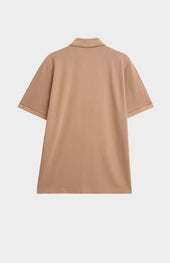 Men's Cotton Modal Pique Polo Shirt In Mushroom