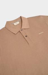 Men's Cotton Modal Pique Polo Shirt In Mushroom