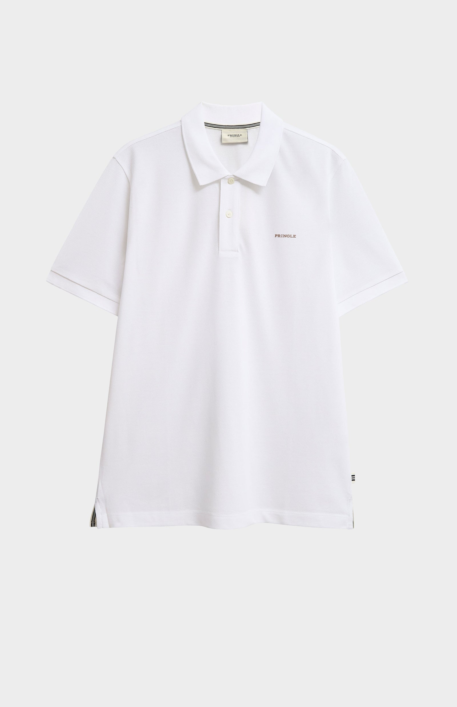 Men's Cotton Modal Pique Polo Shirt In White