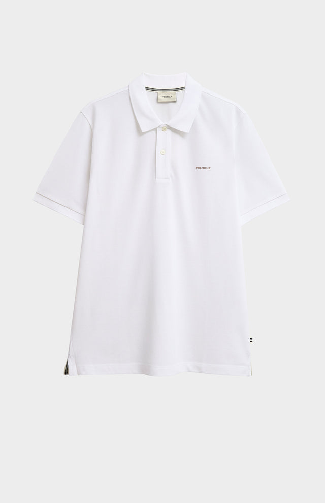 Men's Cotton Modal Pique Polo Shirt In White