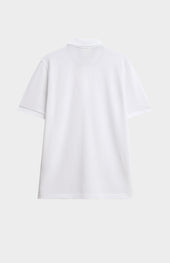 Men's Cotton Modal Pique Polo Shirt In White
