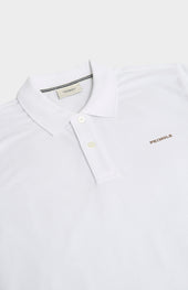 Men's Cotton Modal Pique Polo Shirt In White