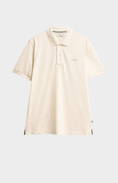 Men's Cotton Modal Pique Polo Shirt In Ecru