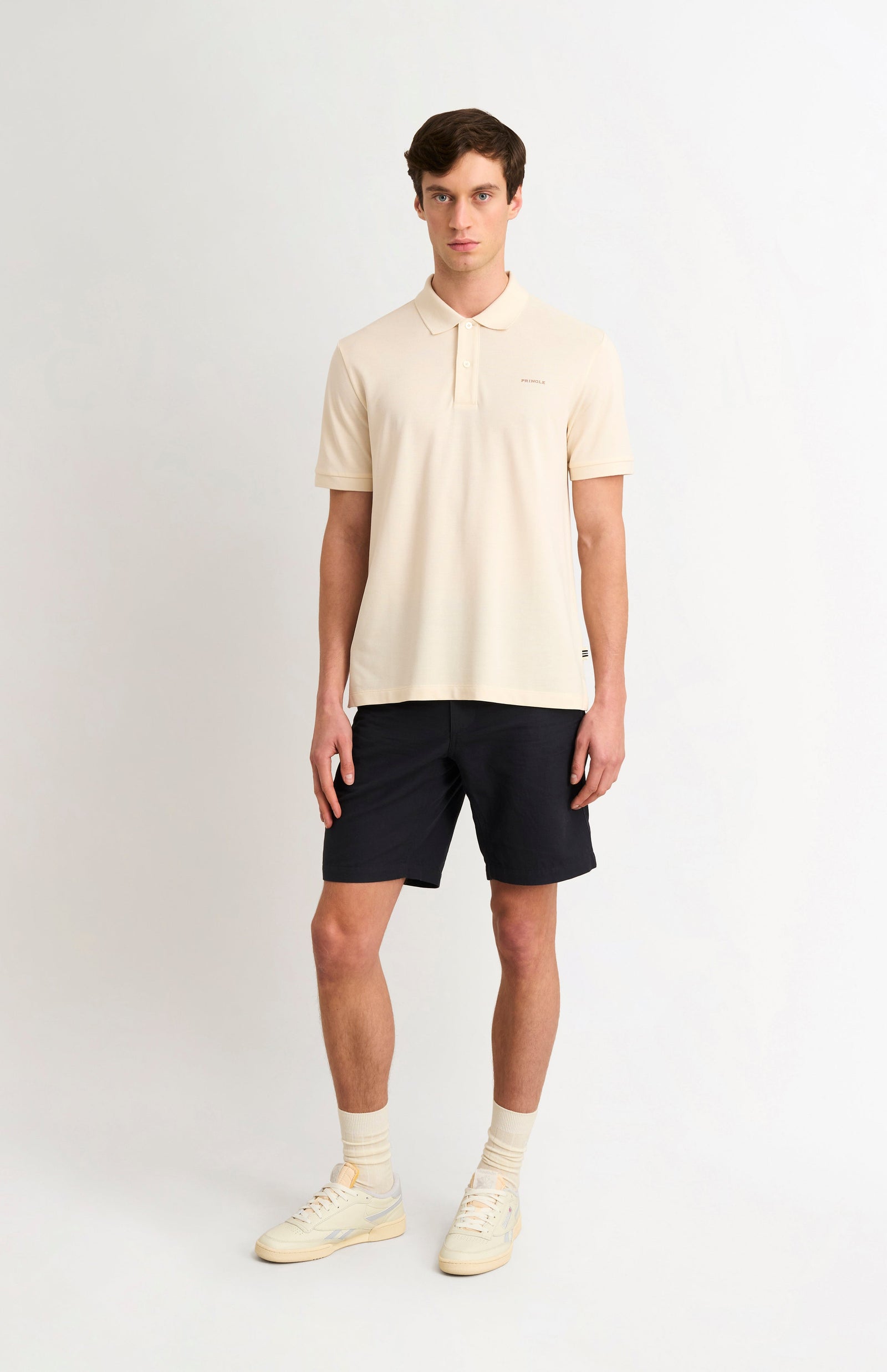 Men's Cotton Modal Pique Polo Shirt In Ecru