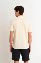 Men's Cotton Modal Pique Polo Shirt In Ecru