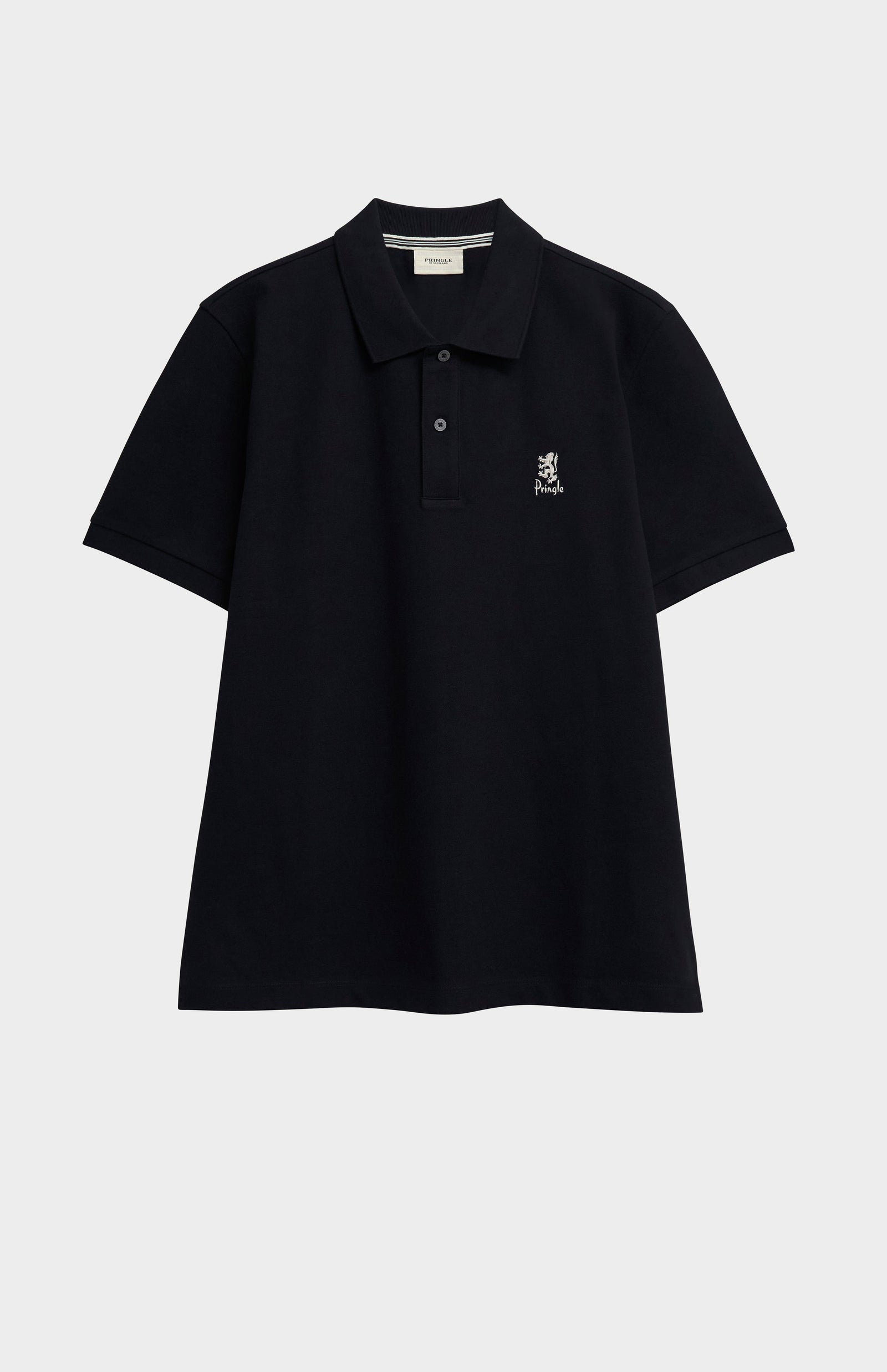 Men's Cotton Pique Polo Shirt In Black