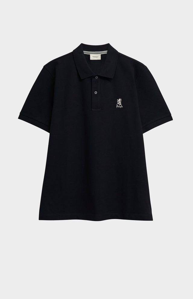 Men's Cotton Pique Polo Shirt In Black