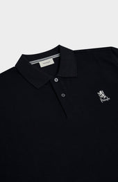 Men's Cotton Pique Polo Shirt In Black