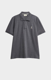 Men's Cotton Pique Polo Shirt In Charcoal