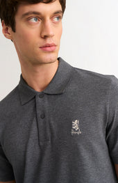 Men's Cotton Pique Polo Shirt In Charcoal