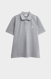 Men's Cotton Pique Polo Shirt In Grey Melange