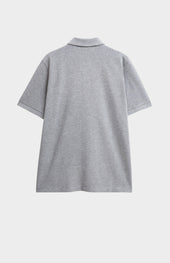 Men's Cotton Pique Polo Shirt In Grey Melange