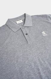 Men's Cotton Pique Polo Shirt In Grey Melange