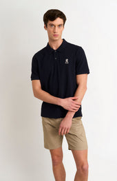 Men's Cotton Pique Polo Shirt In Navy