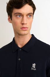 Men's Cotton Pique Polo Shirt In Navy
