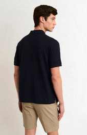 Men's Cotton Pique Polo Shirt In Navy