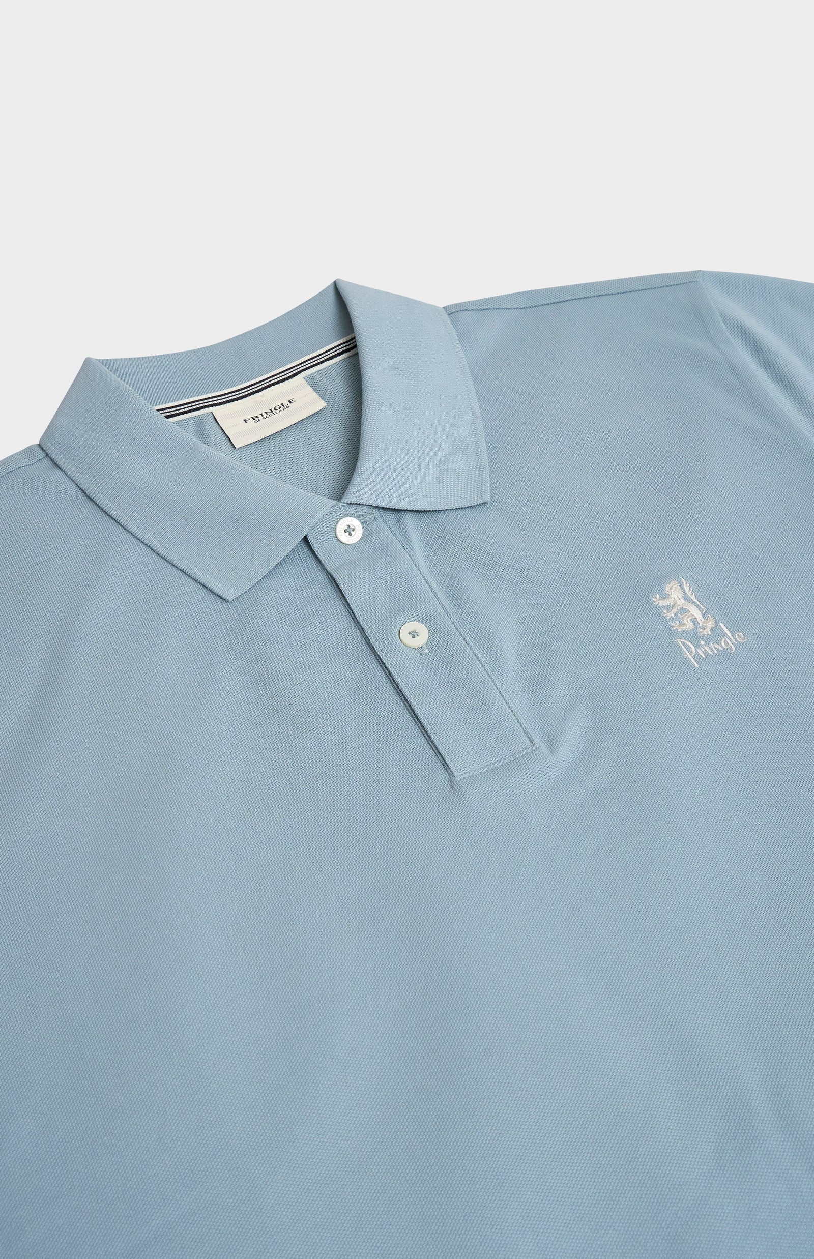 Men's Cotton Pique Polo Shirt In Sky Blue