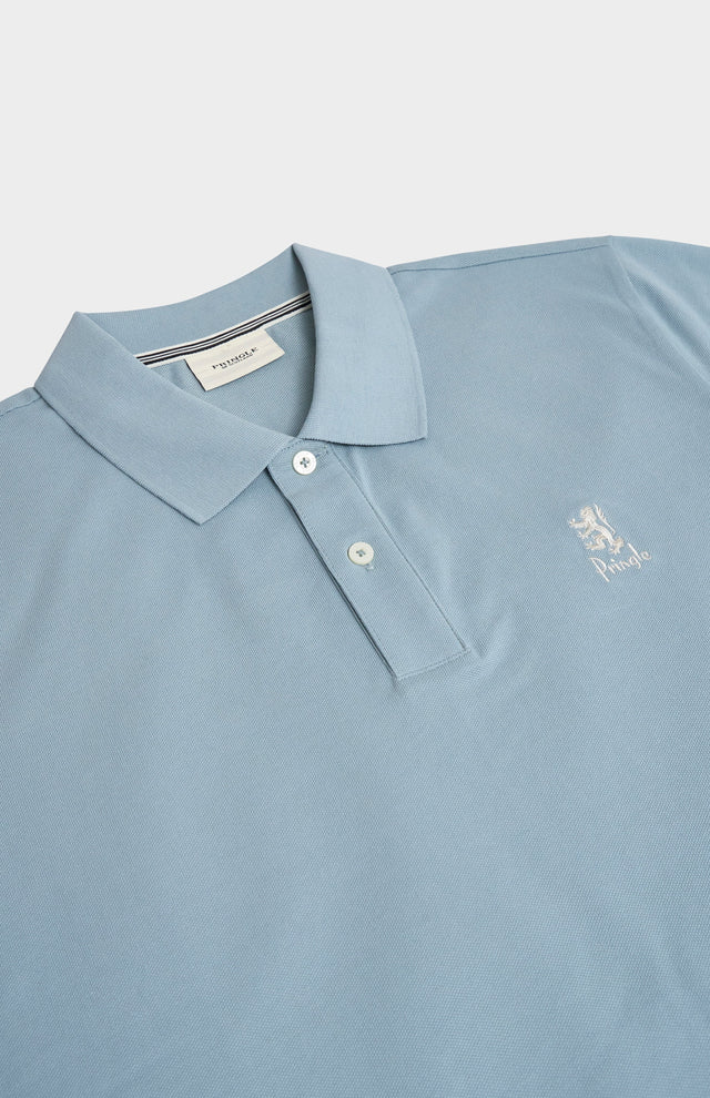Men's Cotton Pique Polo Shirt In Sky Blue
