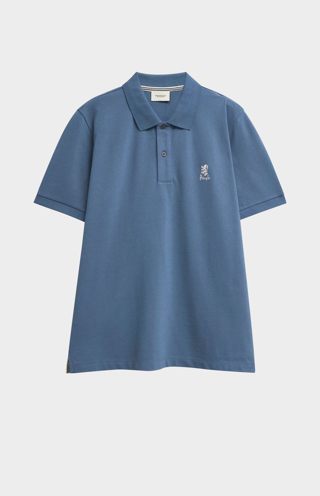 Men's Cotton Pique Polo Shirt In Bering Blue