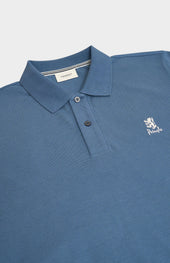 Men's Cotton Pique Polo Shirt In Bering Blue