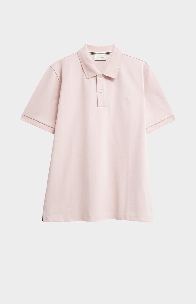 Men's Cotton Pique Polo Shirt In Dusty Pink