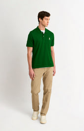 Men's Cotton Pique Polo Shirt In Bright Green