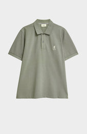 Men's Cotton Pique Polo Shirt In Sage Green